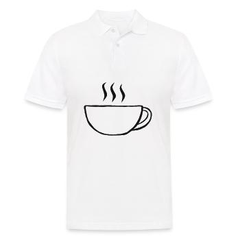 Kaffee Tasse Kaffeetasse - Men's Polo Shirt - white - Front - Kai (181cm)