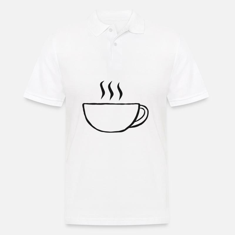 Kaffee Tasse Kaffeetasse - Männer Poloshirt - Weiß