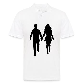 Couple femme l'homme partenaire mariage amour couple - Polo Homme - blanc - Devant - Kai (181cm)