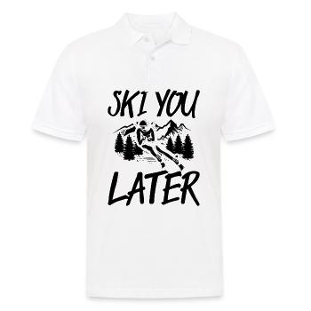 Skifahren Sprüche | Apres Ski Skifahrer Geschenke - Männer Poloshirt - Weiß - Vorne - Kai (181cm)