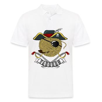 Tricot Tailleur Crochet Pirate Piratry Ahoy Kapit - Polo Homme - blanc - Devant - Kai (181cm)