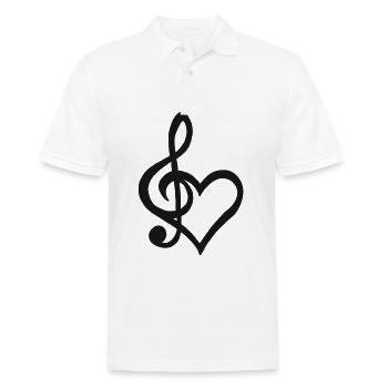 Clef Heart Singer Musique Dance Sing - Polo Homme - blanc - Devant - Kai (181cm)