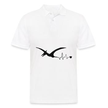 Pterosaur EKG dinosaur heartbeat Pterosauria - Men's Polo Shirt - white - Front - Kai (181cm)
