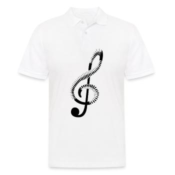 Musique piano piano pièce de théâtre Instrument Note - Polo Homme - blanc - Devant - Kai (181cm)