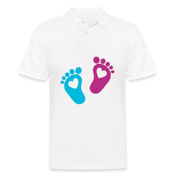 Bébé Pieds Parents Bébé Coeur Enfant Enfant Enceinte - Polo Homme - blanc - Devant - Kai (181cm)