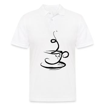 Café café café cadeau café - Polo Homme - blanc - Devant - Kai (181cm)