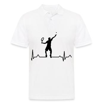 Balle de tennis EKG tennis heartbeat amateur de tennis - Polo Homme - blanc - Devant - Kai (181cm)