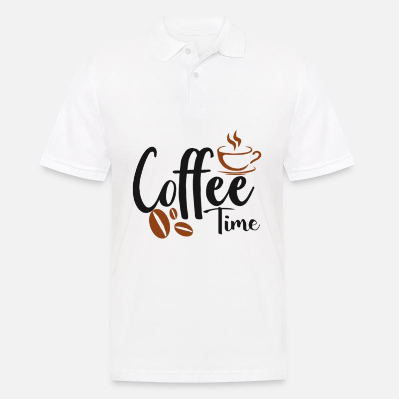 Kaffeebohne Tasse Koffein Geschenk Coffee Kaffee - Männer Poloshirt - Weiß