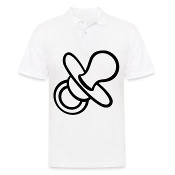 Sucette cadeau enfant en bas âge bébé grossesse - Polo Homme - blanc - Devant - Kai (181cm)
