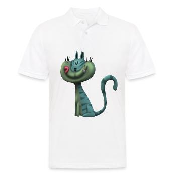Chat drôle - Polo Homme - blanc - Devant - Kai (181cm)