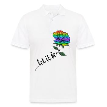Lass es sein Rosen Farben LGBT Regenbogen - Männer Poloshirt - Weiß - Vorne - Kai (181cm)