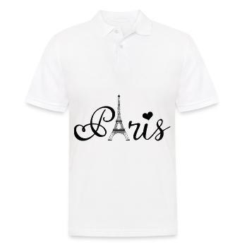 Paris Love Eiffel Tower France - Men's Polo Shirt - white - Front - Kai (181cm)