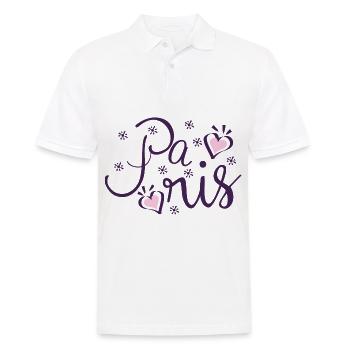 Paris Letters Love Couples Purple - Men's Polo Shirt - white - Front - Kai (181cm)