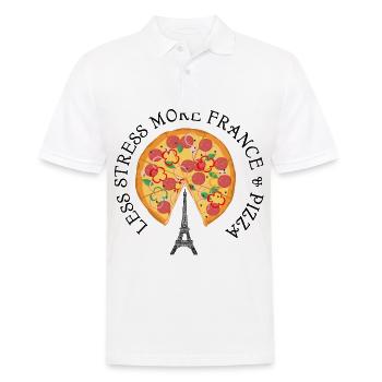 Paris France Eiffel Tower Tower City Pizza - Men's Polo Shirt - white - Front - Kai (181cm)