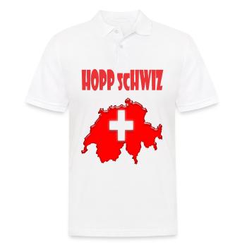 Schweiz Design - Männer Poloshirt - Weiß - Vorne - Kai (181cm)
