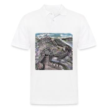 Chinesische Mauer China Wunder Denkmal Peking - Männer Poloshirt - Weiß - Vorne - Kai (181cm)
