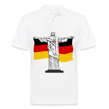 Rio De Janeiro Cristo Jesus Statue Deutschland Fla - Männer Poloshirt - Weiß - Vorne - Kai (181cm)
