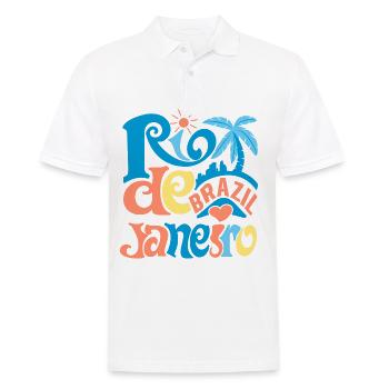 Rio de Janeiro Brasilien Typographie - Männer Poloshirt - Weiß - Vorne - Kai (181cm)