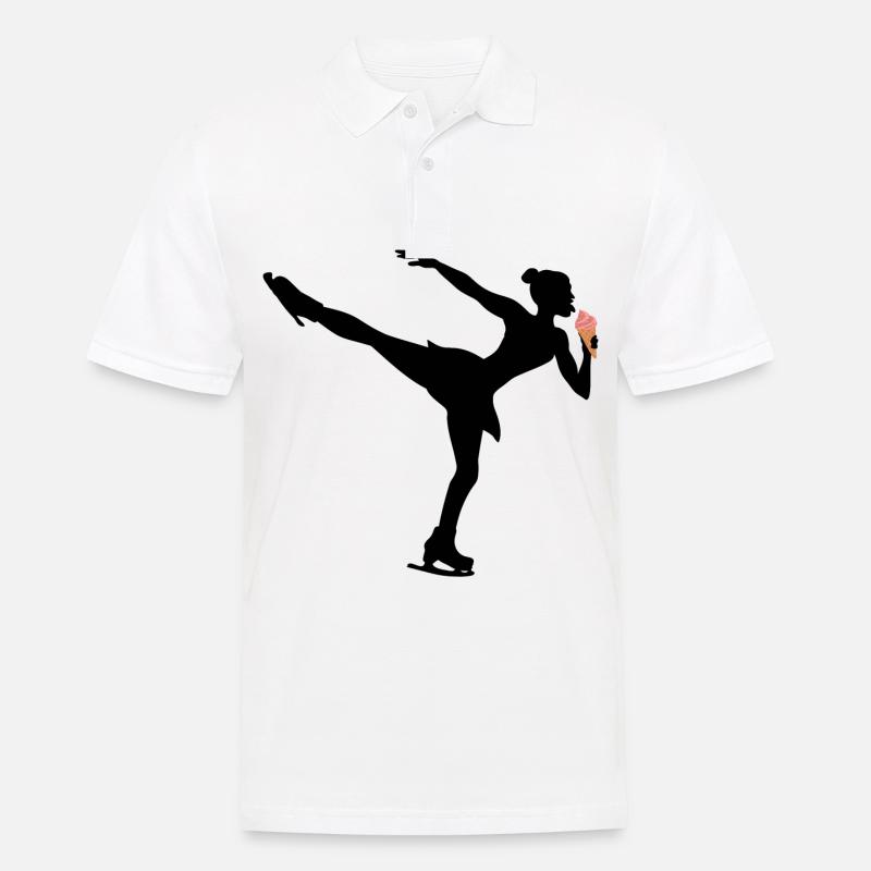 Eiskunstlauf Eis Dessert Silhouette - Männer Poloshirt - Weiß