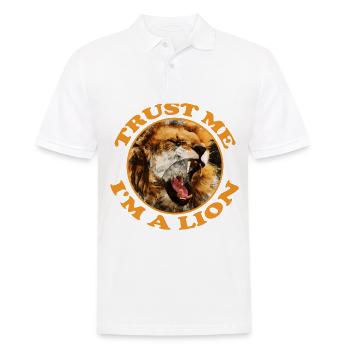 Trust me i’m a lion confiance je suis un lion - Polo Homme - blanc - Devant - Kai (181cm)