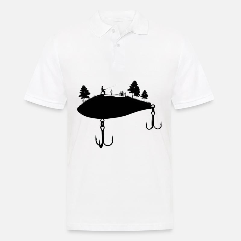 Pêche Motivation Cadeau Pêche Appât Spin Pêche - Polo Homme - blanc