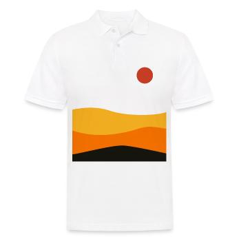 Gelb Orange Schwarz Vektor Design - Männer Poloshirt - Weiß - Vorne - Kai (181cm)