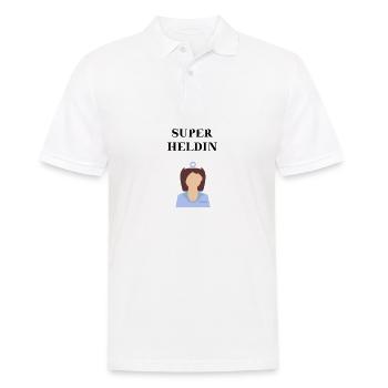 Krankenschwester Superheldin Geschenkidee Heldin - Männer Poloshirt - Weiß - Vorne - Kai (181cm)