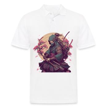 assassin silencieux, ninja japonais - Polo Homme - blanc - Devant - Kai (181cm)