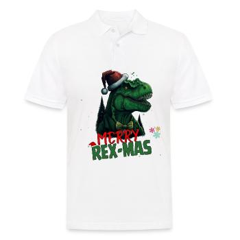 Ugly Christmas (Merry Rex-Mas) - Men's Polo Shirt - white - Front - Kai (181cm)