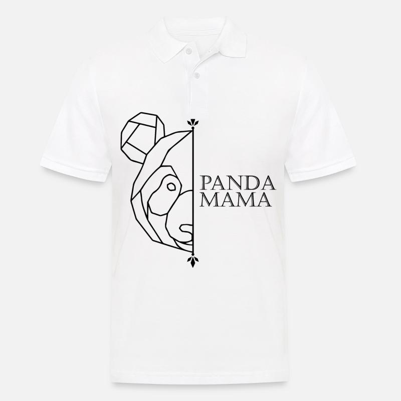 Panda Mama Polygon Panda - Männer Poloshirt - Weiß