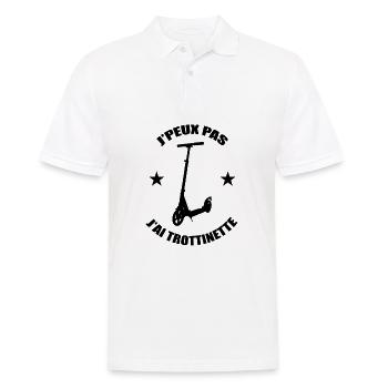 J'peux pas j'ai trottinette électrique freestyle - Polo Homme - blanc - Devant - Kai (181cm)