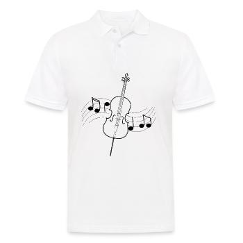 Cello music drawing score black notes - Men's Polo Shirt - white - Front - Kai (181cm)