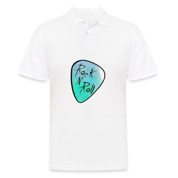 Rock and Roll Guitar Pick! - Men's Polo Shirt - white - Front - Kai (181cm)