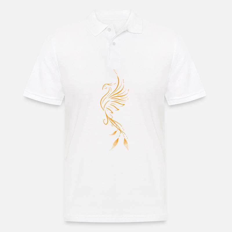 Phoenix lining orange - Men's Polo Shirt - white