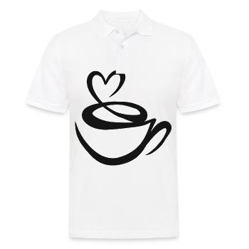 Coffee Gift Caffeine Coffee Bean Coffee Cup - Men's Polo Shirt - white - Front - Kai (181cm)