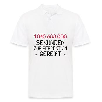 33 Geburtstag in Sekunden Geschenk Geschenkidee - Männer Poloshirt - Weiß - Vorne - Kai (181cm)