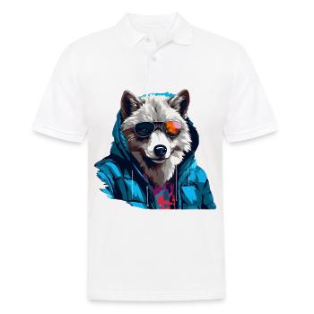 Street style polar wolf | Wolf lovers - Men's Polo Shirt - white - Front - Kai (181cm)