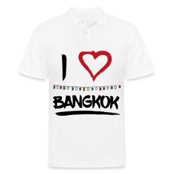 J'adore le cadeau de fête de la pleine lune à Bangkok, en Thaïlande - Polo Homme - blanc - Devant - Kai (181cm)