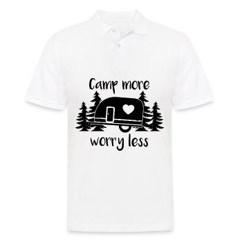Camp more worry less - Men's Polo Shirt - white - Front - Kai (181cm)