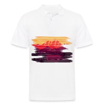 Paysage de montagne peinture idée cadeau - Polo Homme - blanc - Devant - Kai (181cm)