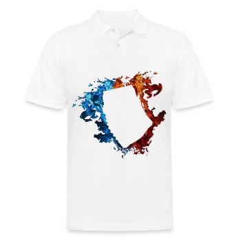 Accordéon Rouge Bleu Feu Instrument de Musique - Polo Homme - blanc - Devant - Kai (181cm)
