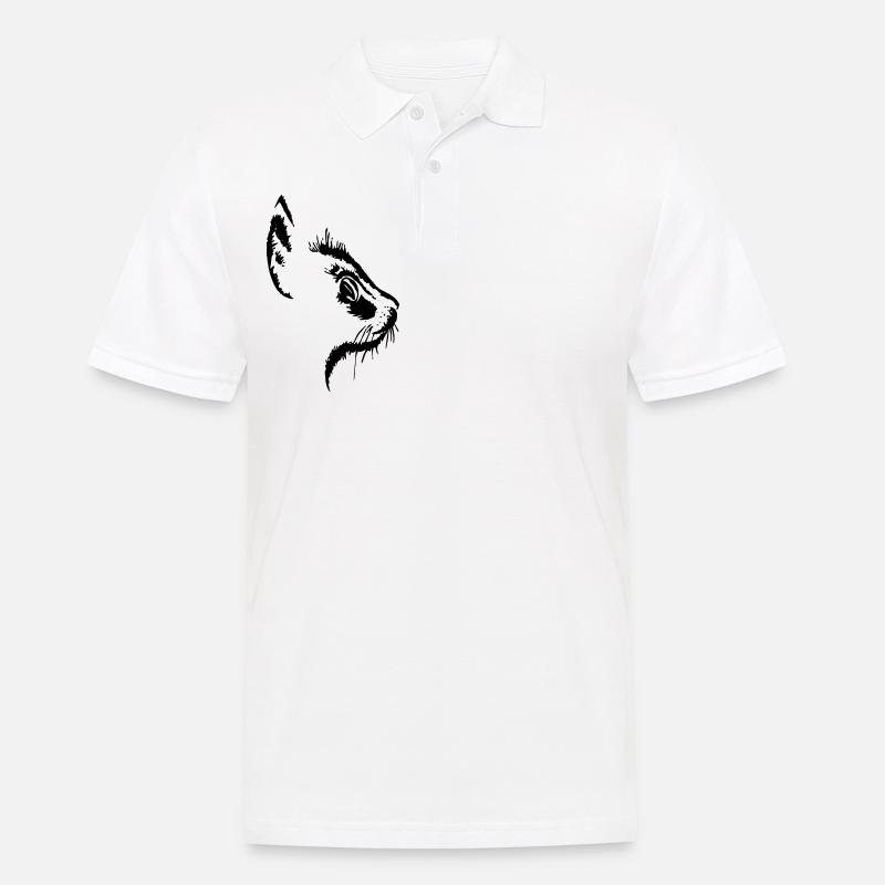 Katzenkopf 2- Katzengesicht - Männer Poloshirt - Weiß