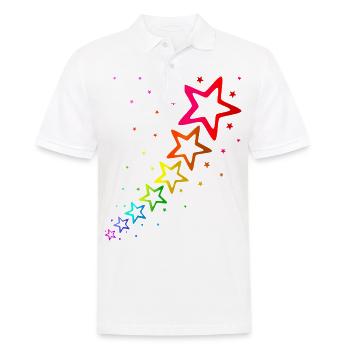 étoiles colorées couleurs de l’arc-en-ciel - Polo Homme - blanc - Devant - Kai (181cm)