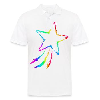 Sternschnuppe - Männer Poloshirt - Weiß - Vorne - Kai (181cm)