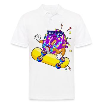 Donut Skateboard Skater - Polo Homme - blanc - Devant - Kai (181cm)