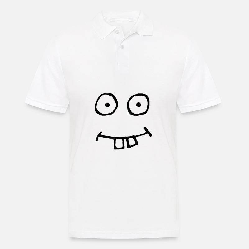 Lustiges Gesicht, Comic - Männer Poloshirt - Weiß