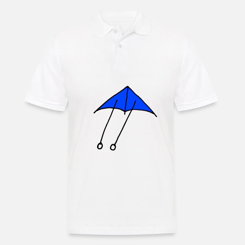 Blauer Lenkdrachen - Männer Poloshirt - Weiß