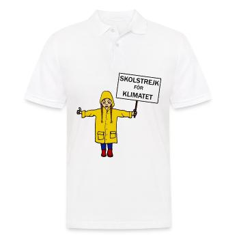 School Strike, Greta Shield Fridays for Future Comic - Men's Polo Shirt - white - Front - Kai (181cm)