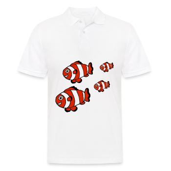 Famille de poissons clowns, poissons, mer, parents, enfants - Polo Homme - blanc - Devant - Kai (181cm)