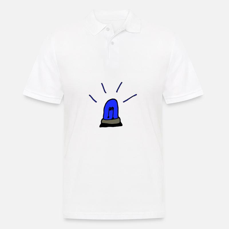 Blaulicht - Männer Poloshirt - Weiß